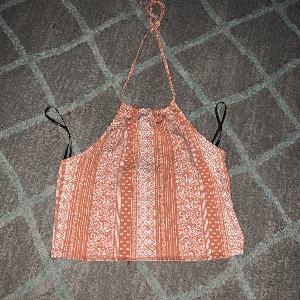 Neck tie shirt orange and white